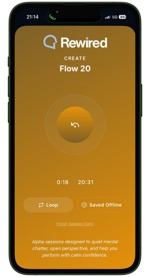 Rewired Flow session screen